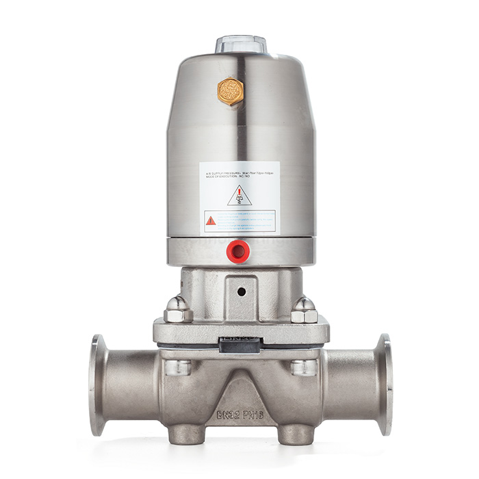 Мембранный клапан нерж.316 типа clamp, с пневмоприводом (нерж.), DN40 DIN TL40DVCL-PS TITAN LOCK