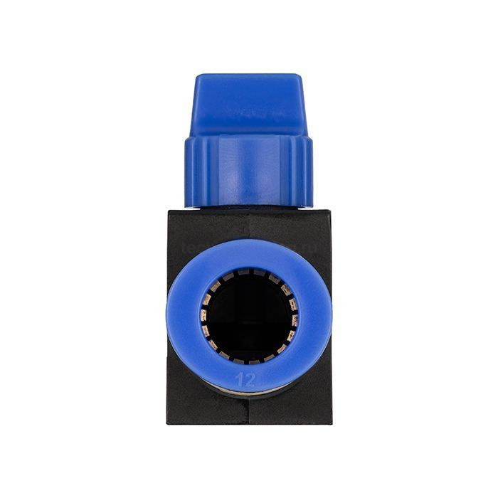 Фитинг прямой с краном, цанговый 12 мм, пластик, тип HVFF, TLP-HVFF12 TITAN LOCK