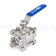 Трехсоставной шаровый кран из нержавеющей стали (AISI 304) типа "резьба-резьба", 0,75in, TL75TPBVSS TITAN LOCK