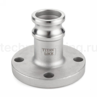 Камлок нержавеющий тип FA, ниппель с фланцем 2 1/2", AISI316, TL250FASS TITAN LOCK