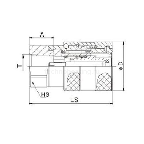 БРС серия C, ISO 16028, розетка, нерж. сталь 304, 3/4in TL6CF-S TITAN LOCK