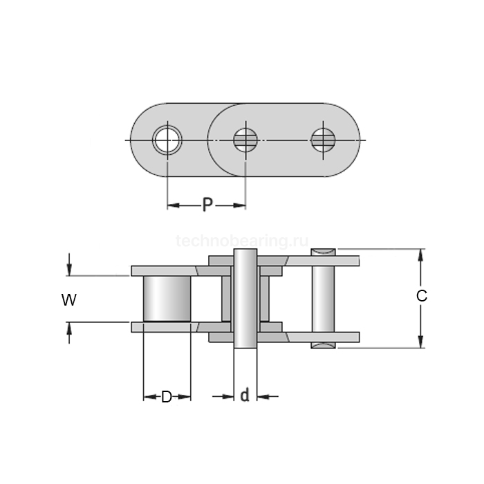 Цепь приводная роликовая однорядная 10B-1 ISKRA