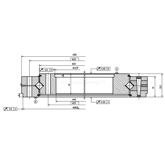 ОПУ серия с перекрестными роликами на один ряд NR1.12.0220.201-2PPN-LT ISKRA — детальное фото 1
