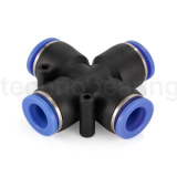 Фитинг цанговый X-образный пневматический, 6 мм, пластик, тип PZA, TLP-PZA6 TITAN LOCK