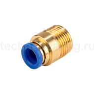 Фитинг цанговый прямой, 12 мм, наруж. резьба 1/2", латунь, тип POC, TLP-POC12-04BR TITAN LOCK