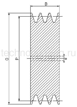 Шкив под расточку клиновой SPZ 71-3 (PHP 3SPZ71RSB) Sati