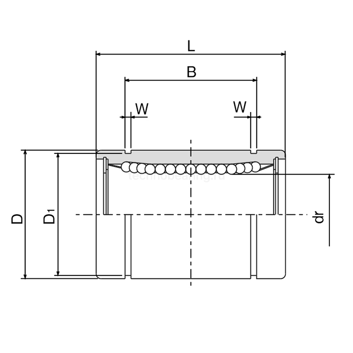 Линейный подшипник LME25-UU ISKRA