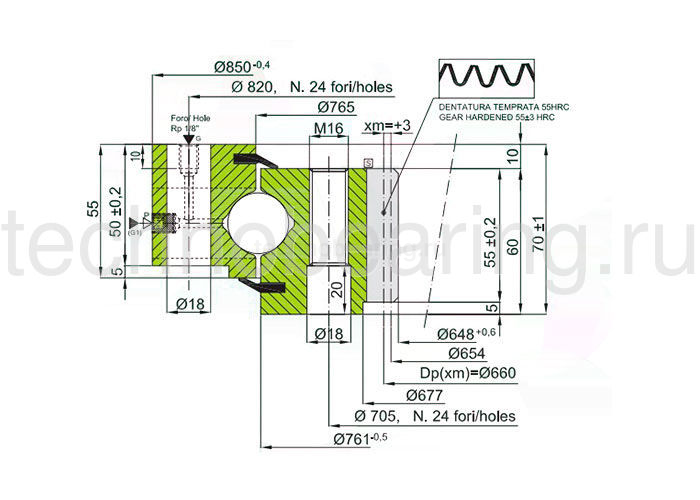 ОПУ стандартная серия с одним рядом шариков ZB1.250763202-1RPTN ISB