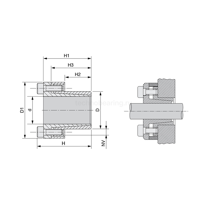 Зажимная втулка KLCC055 (PHF FX20-55x71) ISKRA