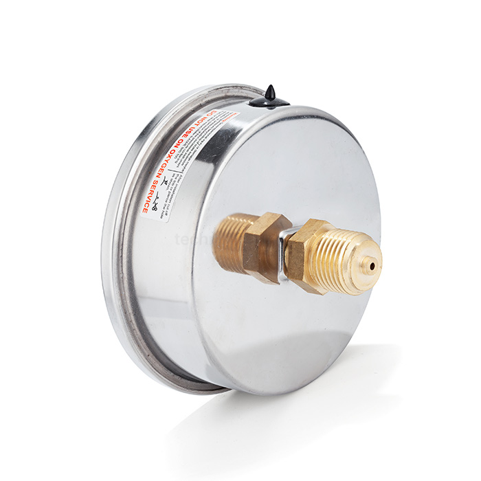 Манометр нержавеющий виброустойчивый, 16/0,2 Бар, корп.100мм, креп.сзади 1/2, TLSPGV100B1/2 TITAN LOCK