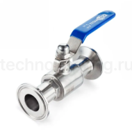 Пищевой шаровый кран полнопроходной типа "clamp-clamp", DN40 нерж. 304, TL40SBV-CL TITAN LOCK