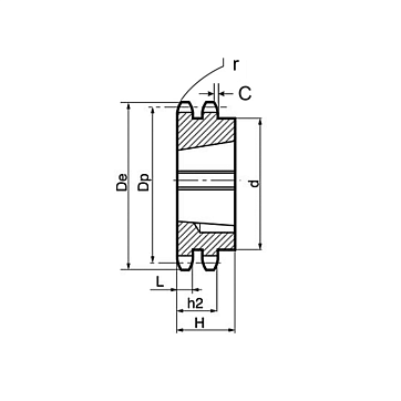 Звездочка под втулку тапербуш для цепи: 08B-2, Z=15, 1/2" x 5/16" TD09015 (PHS 08B-2 ТВ 15) ISKRA