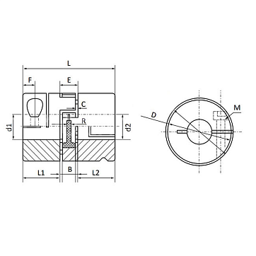 Муфта виброгасящая соединительная JC25-C (d=5 мм) ISKRA