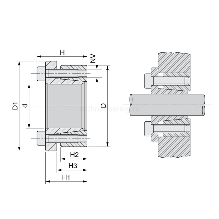 Зажимная втулка KLBB350 (PHF FX52-50x80) ISKRA