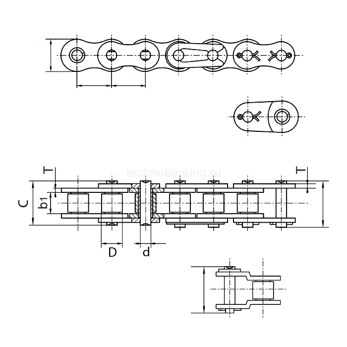 Приводная цепь для мотоцикла усиленная (сальниковая X-Ring) GOLD 520-XR-114L ISKRA