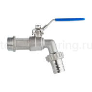 Кран шаровый водоразборный со штуцером, резьба BSP 1", нерж.сталь, TL100BCV TITAN LOCK