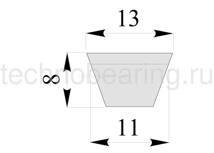 Классический клиновой ремень A/13 ширина ремня: 13 мм; длина: 1270 мм; 1270A50 Sati