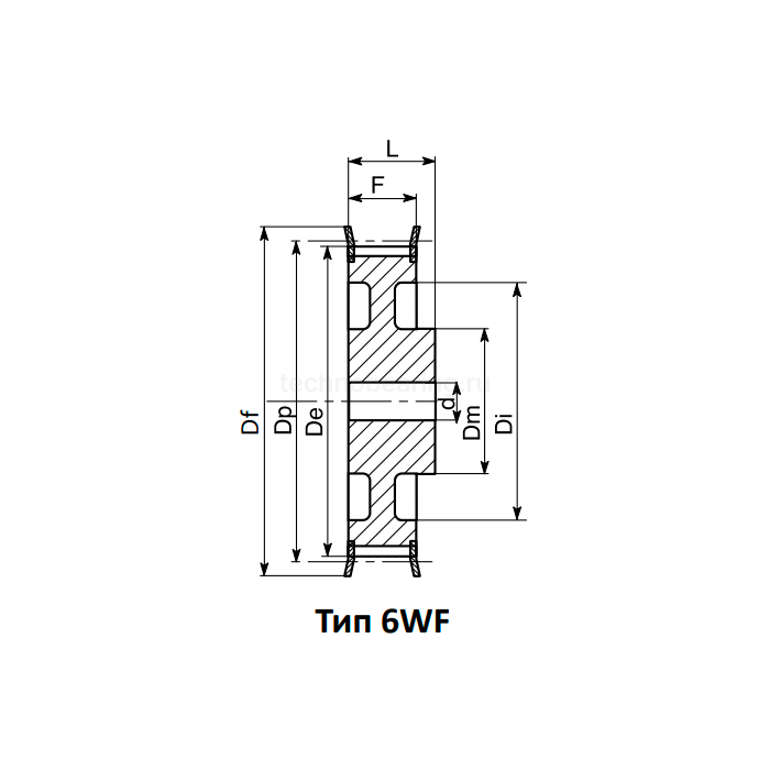 Шкив зубчатый под расточку 56-8M-30(PHP56-8M-30RSB) ISKRA — детальное фото 1