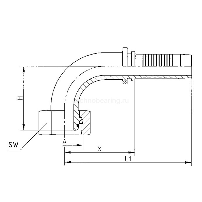 Фитинг DN 06 BSP (Г) 1/8" (90), TL-BSP06F1/8-90 TITAN LOCK — детальное фото 1