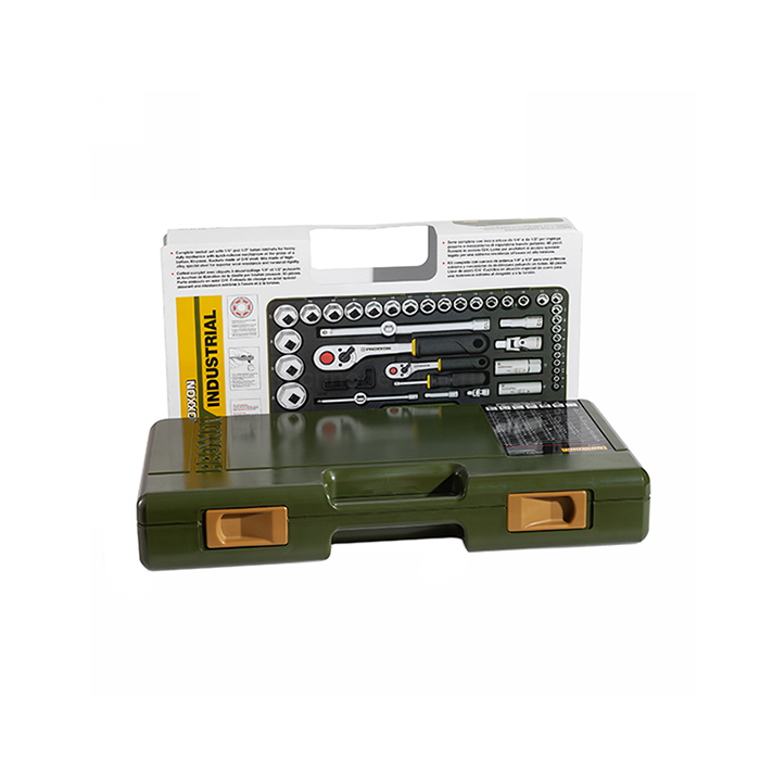 Полный набор с флажковыми трещотками 1/2" + 1/4", 65  поз. 23286 Proxxon