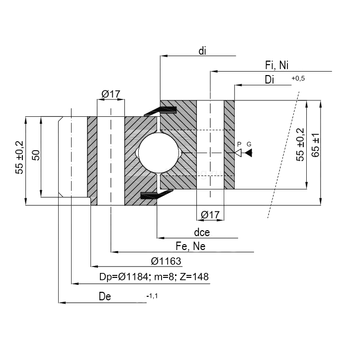 ОПУ стандартная серия с одним рядом шариков EB1.25.1076.200-1SPPN ISKRA