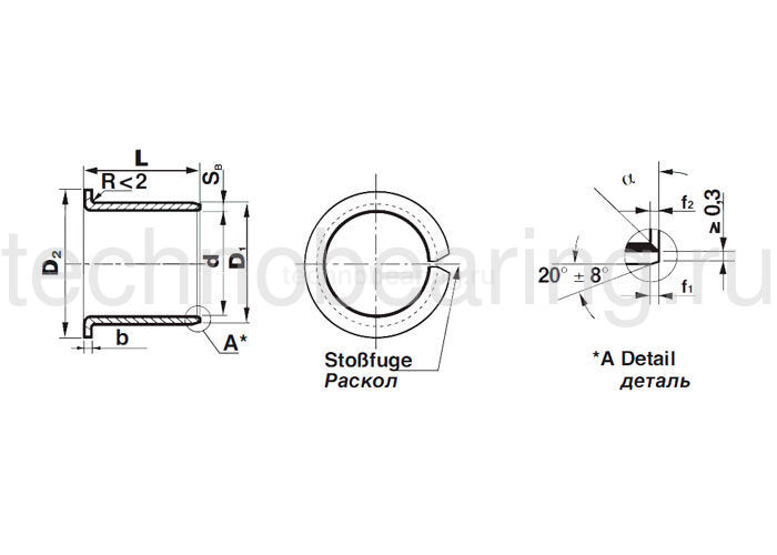 Втулка скольжения с фланцем KF1207SF1SN (PCMF121407E) ISB