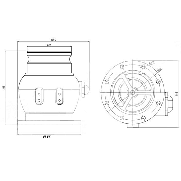Адаптер отвода паровоздушной смеси, без интерлока, алюминий, 4in, TL400R TITAN LOCK