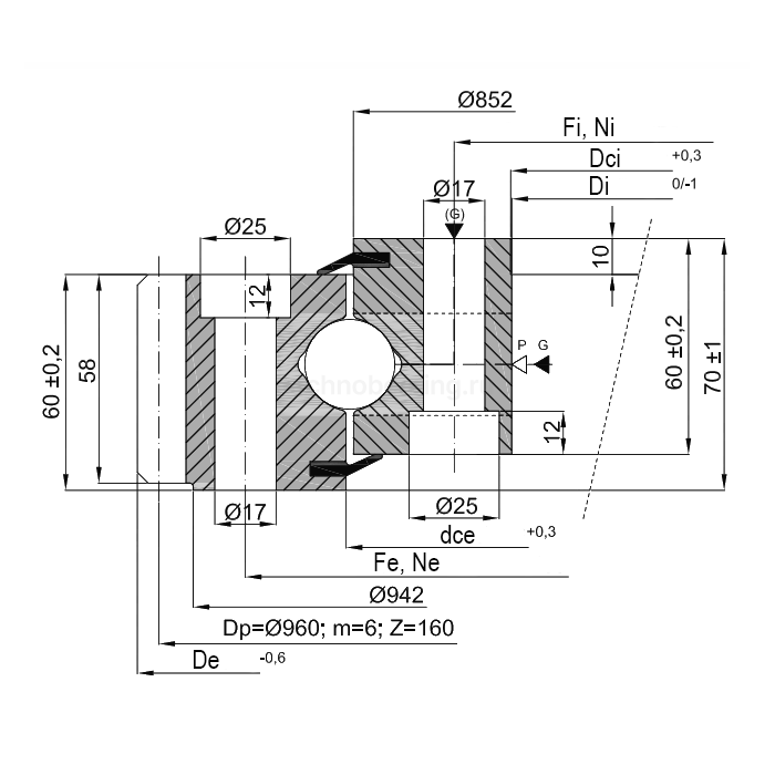 ОПУ стандартная серия с одним рядом шариков EB1.25.0854.200-1SPPN ISB