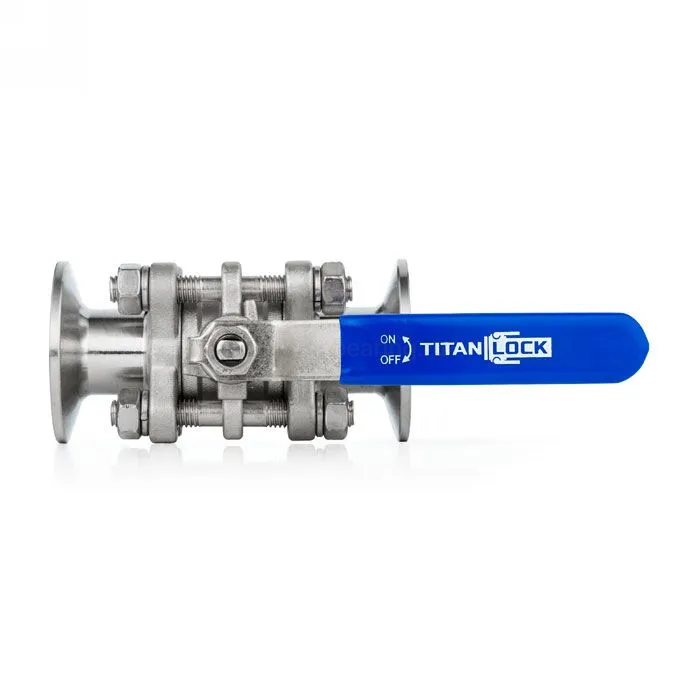 Трехсоставной шаровый кран из нержавеющей стали (AISI 304) типа "clamp-clamp", 6", TL600TPBVSS-CL TITAN LOCK