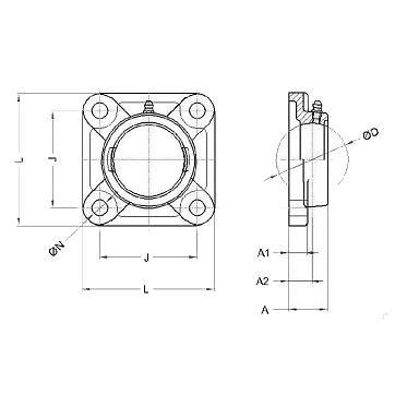 Нержавеющий корпус подшипника SS F 207 BECO