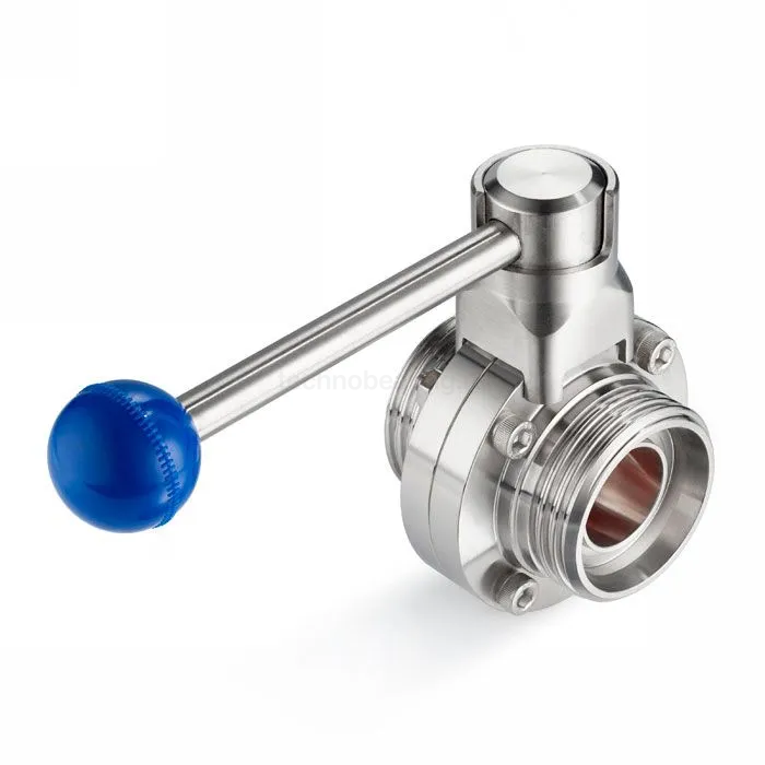 Затвор дисковый нержавеющий (AISI304) DN40, типа резьба-резьба, DIN TLSD040THS TITAN LOCK