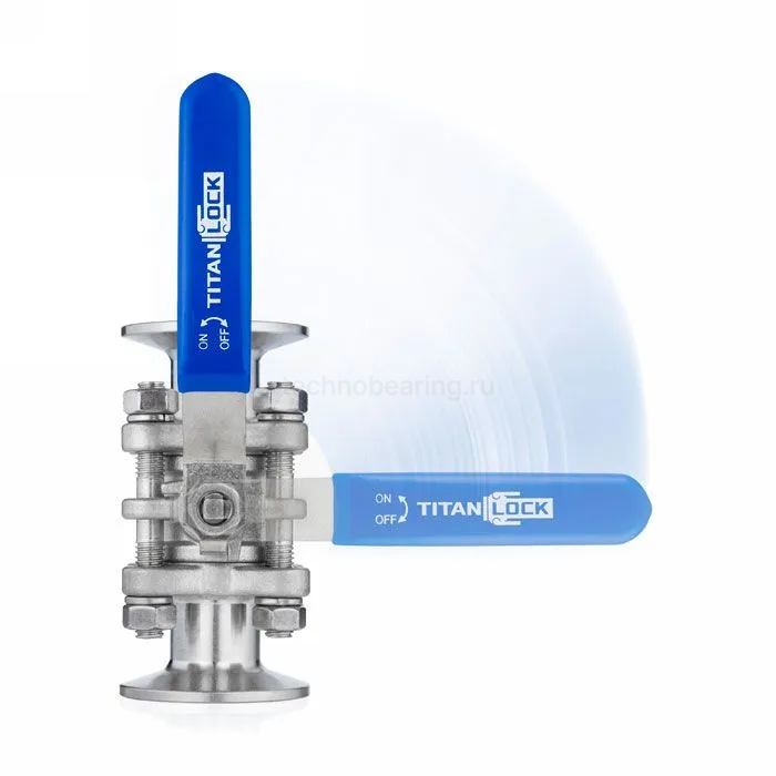 Трехсоставной шаровый кран из нержавеющей стали (AISI 304) типа "clamp-clamp", 4", TL400TPBVSS-CL TITAN LOCK — детальное фото 6