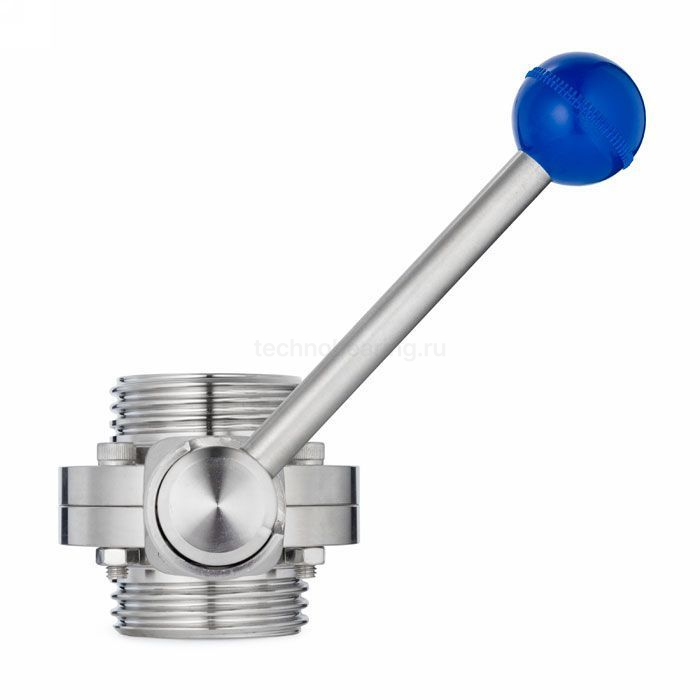 Затвор дисковый нержавеющий (AISI304) DN50, типа резьба-резьба, DIN TLSD050THS TITAN LOCK