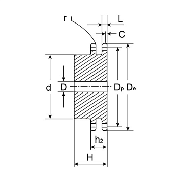Звездочка со ступицей под расточку для цепи 12B-2, z=15, 3/4"x7/16" PD11015 ISKRA