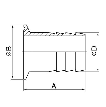 Штуцер CLAMP под рукав DN80 нерж. 316, DIN TL80CLH TITAN LOCK