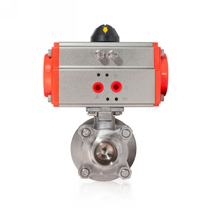 Донный клапан шаровый под приварку с пневмоприводом, нерж.304 DN40, TLBBV40WD-P TITAN LOCK