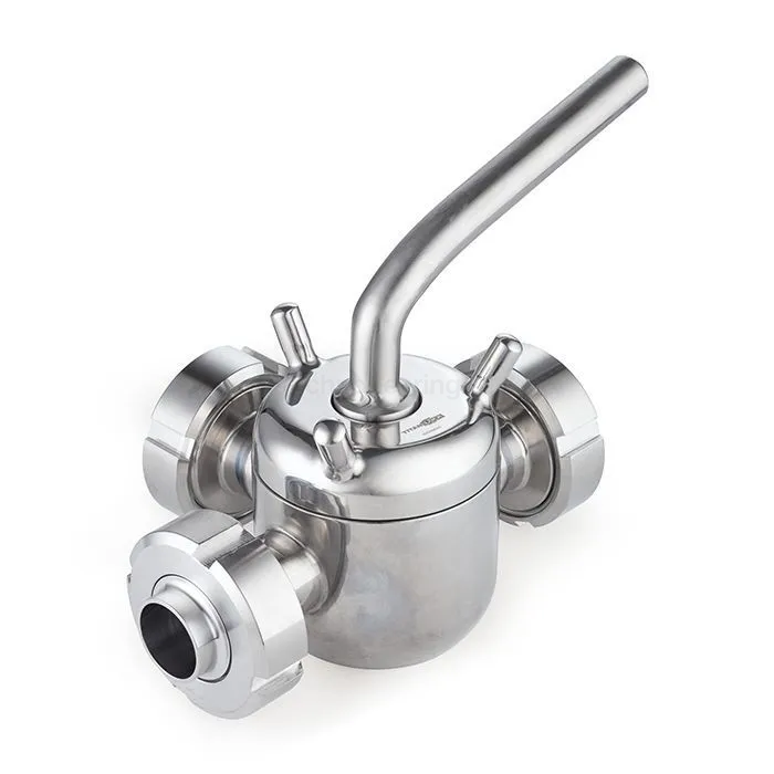 Кран пробковый трехходовой нерж 304, тип T, DN50, TL3СV50T-S TITAN LOCK