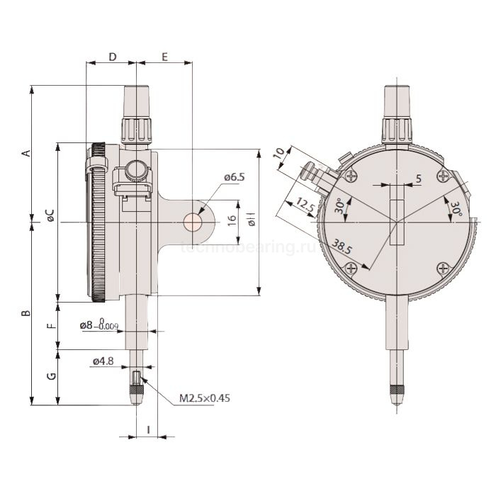 Индикатор часового типа Mitutoyo 0,001 мм  MITUTOYO