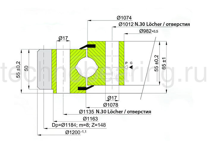 ОПУ стандартная серия с одним рядом шариков EB1.251076200-1SPPN ISB