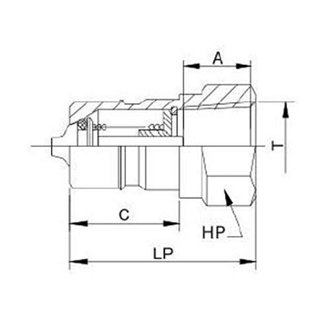 3/8in, БРС серия А, ISO 7241-A, ниппель, нерж. cталь 316 TL3AM-SS TITAN LOCK