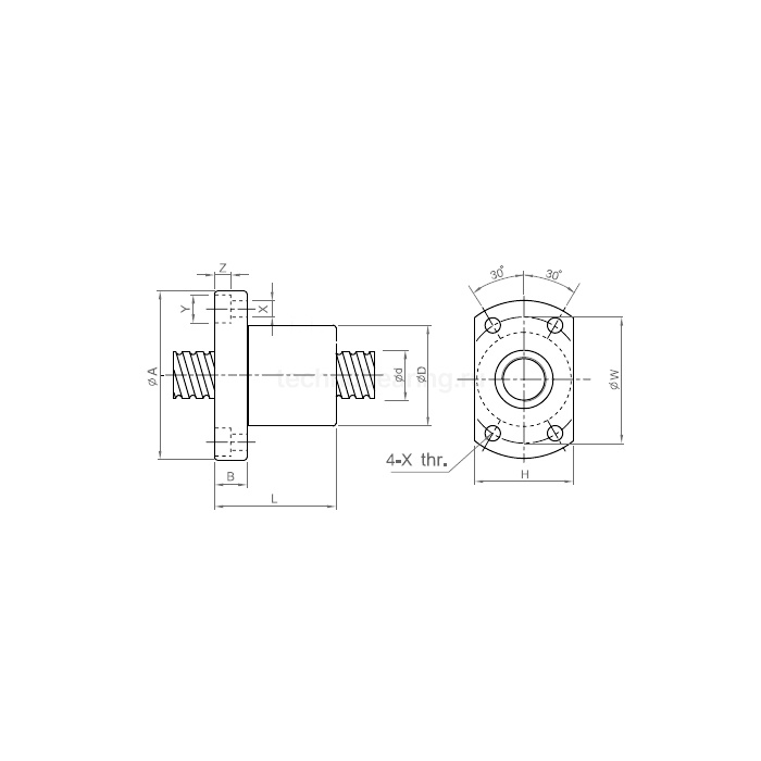 Гайка ШВП SFU0802 ISKRA