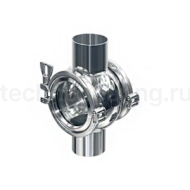 Диоптр трубный сдвоенный под сварку, нерж, DN100, TL100TPD-WD TITAN LOCK