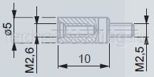 Адаптер для измерительных вставок М2.5 - М2 TESA