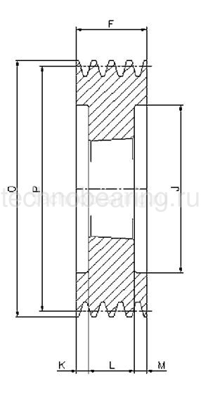 Шкив клиновой  под втулку тапербуш SPZ180-06 TB (PHP 6SPZ180TB) Sati