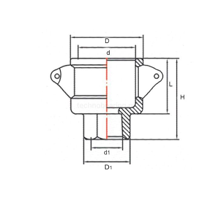 Камлок алюминиевый тип D розетка, внутр. резьба NPT 2 1/2", TL250DALN TITAN LOCK