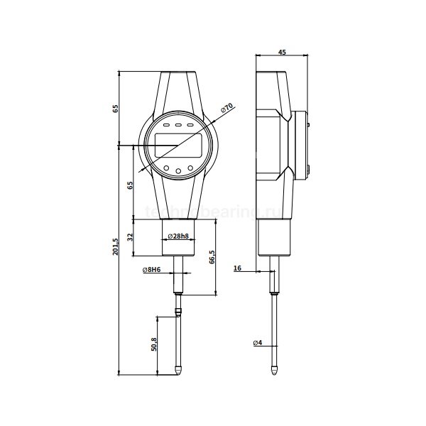 Индикатор цифровой высокоточный аккумуляторный 0-12,7мм/0,5 мкм, 5900-0010 Dasqua