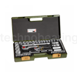 Полный набор с флажковыми трещотками 1/2" + 1/4", 65  поз. 23286 Proxxon