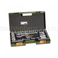 Полный набор с флажковыми трещотками 1/2" + 1/4", 65  поз. 23286 Proxxon